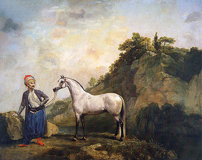 Gray Arabian with a Groom, c.1765/66 | George Stubbs | Gemälde Reproduktion