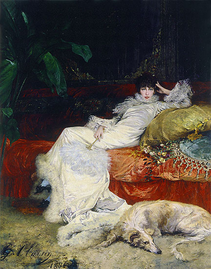 Porträt von Sarah Bernhardt, 1876 | Georges Jules Victor Clairin | Gemälde Reproduktion
