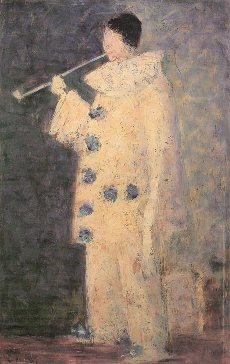 Pierrot with a White Pipe, 1883 | Georges Seurat | Painting Reproduction