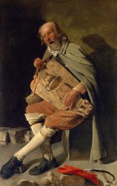 The Hurdy-Gurdy Player with Hat, c.1625/30 by Georges de La Tour | Painting Reproduction