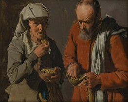 Peasant Couple Eating Peas | Georges de La Tour | Painting Reproduction