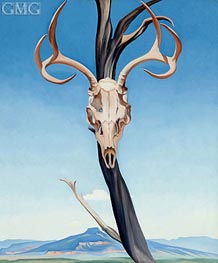 Deer's Skull with Pedernal, 1936 von O'Keeffe | Gemälde-Reproduktion