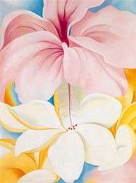 Hibiscus with Plumeria | O'Keeffe | Painting Reproduction