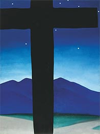 Black Cross with Stars and Blue | O'Keeffe | Painting Reproduction