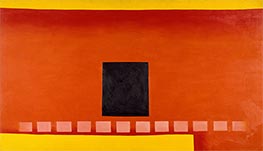 Schwarze Tür mit rot, 1954 von O'Keeffe | Gemälde-Reproduktion