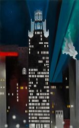 Radiator Building-Night, New York, 1927 by O'Keeffe | Painting Reproduction