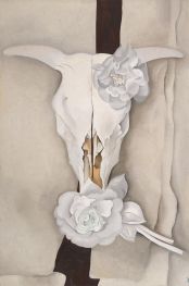 Cow's Skull with Calico Roses, 1931 by O'Keeffe | Painting Reproduction