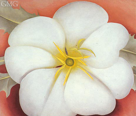 Weiße Blume auf roter Erde I, 1943 | O'Keeffe | Gemälde Reproduktion
