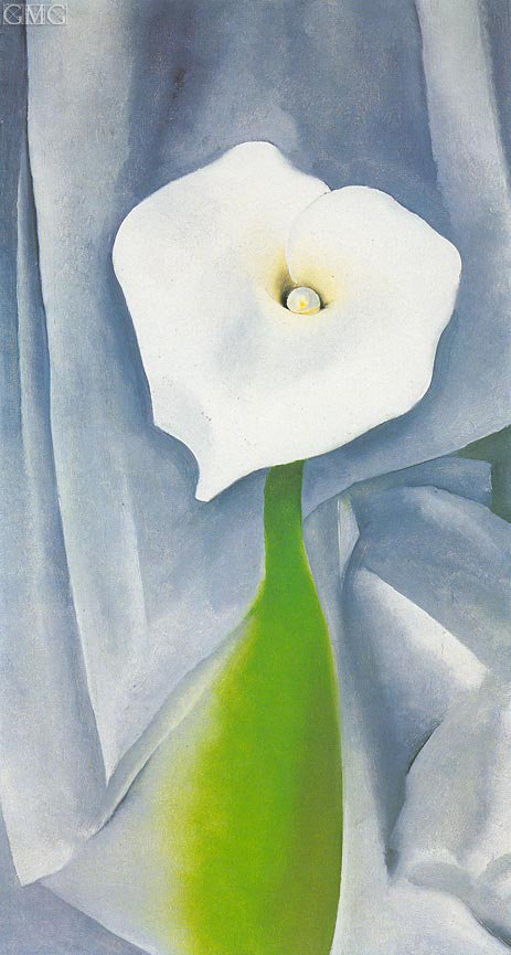 Calla Lilly on Grey, 1928 | O'Keeffe | Painting Reproduction