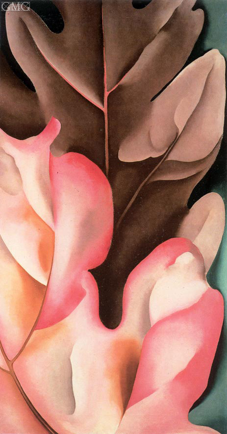 Oak Leaves - Pink and Gray, 1929 | O'Keeffe | Gemälde Reproduktion