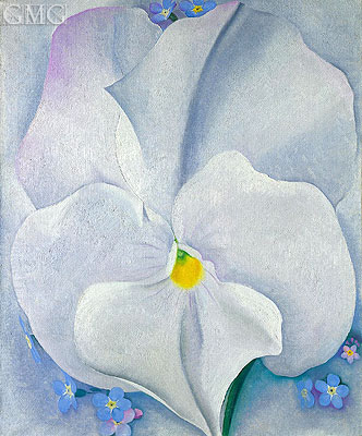 White Pansy (Pansy with Forget-me-nots), 1927 | O'Keeffe | Painting Reproduction