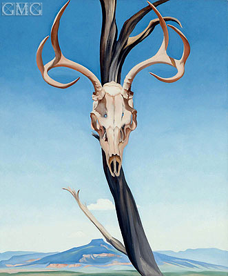 Deer's Skull with Pedernal, 1936 | O'Keeffe | Gemälde Reproduktion