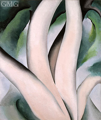 Birch Trees at Dawn on Lake George, 1925 | O'Keeffe | Painting Reproduction