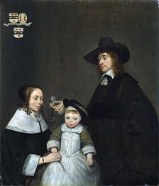 The van Moerkerken Family, c.1653/54 by Gerard ter Borch | Painting Reproduction