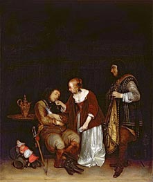 The Sleeping Soldier, c.1656/57 by Gerard ter Borch | Painting Reproduction