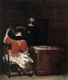 Music Lesson, Undated by Gerard ter Borch | Painting Reproduction