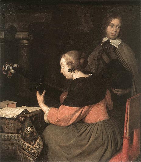 The Lute Player, undated | Gerard ter Borch | Painting Reproduction