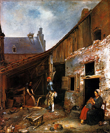 The Family of the Stone Grinder, c.1653/55 | Gerard ter Borch