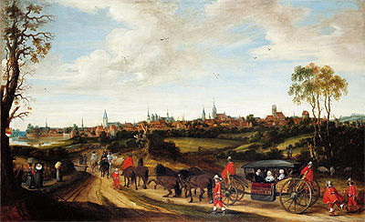 The Dutch Envoy Adriaan Pauw arriving at Munster, c.1646/48 | Gerard ter Borch | Gemälde Reproduktion
