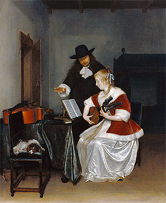 The Music Lesson, c.1668 | Gerard ter Borch | Gemälde Reproduktion