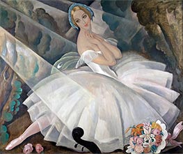 Die Ballerina Ulla Poulsen im Ballett Chopiniana, 1927 von Gerda Wegener | Gemälde-Reproduktion