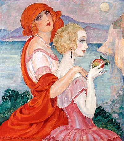 On the Anacapri Road, 1922 | Gerda Wegener | Painting Reproduction