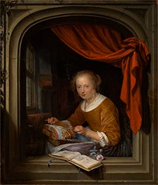 The Lace Maker, 1667 by Gerrit Dou | Painting Reproduction