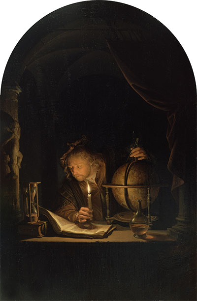 Astronom bei Kerzenlicht, c.1655/59 | Gerrit Dou | Gemälde Reproduktion