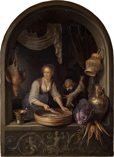 Köchin am Fenster, 1652 | Gerrit Dou | Gemälde Reproduktion