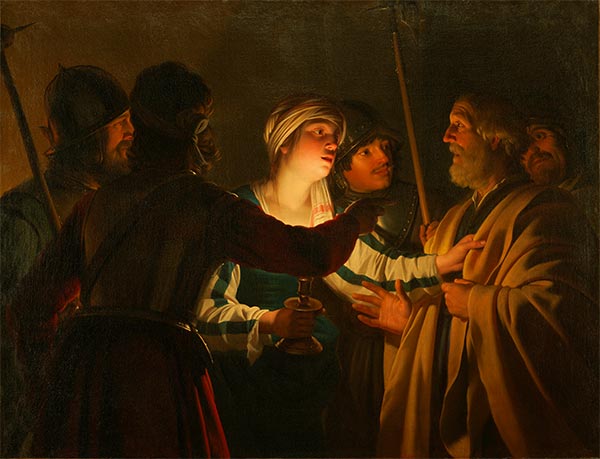 The Denial of St. Peter, c.1623 | Gerrit van Honthorst | Gemälde Reproduktion