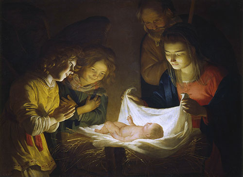 Adoration of the Child, c.1620 | Gerrit van Honthorst | Painting Reproduction