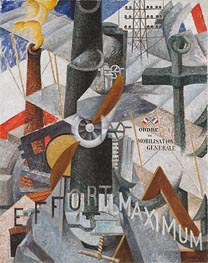 Visuelle Synthese der Idee: Krieg, 1914 von Gino Severini | Gemälde-Reproduktion