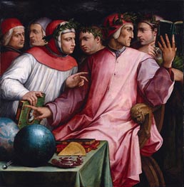 Porträt von sechs toskanischen Dichtern, 1544 von Giorgio Vasari | Gemälde-Reproduktion