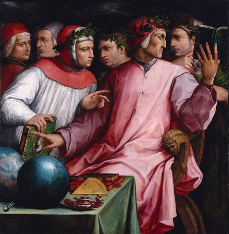Porträt von sechs toskanischen Dichtern, 1544 | Giorgio Vasari | Gemälde Reproduktion