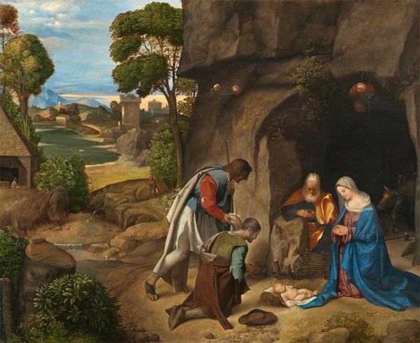The Adoration of the Shepherds, c.1505/10 by Giorgione | Painting Reproduction