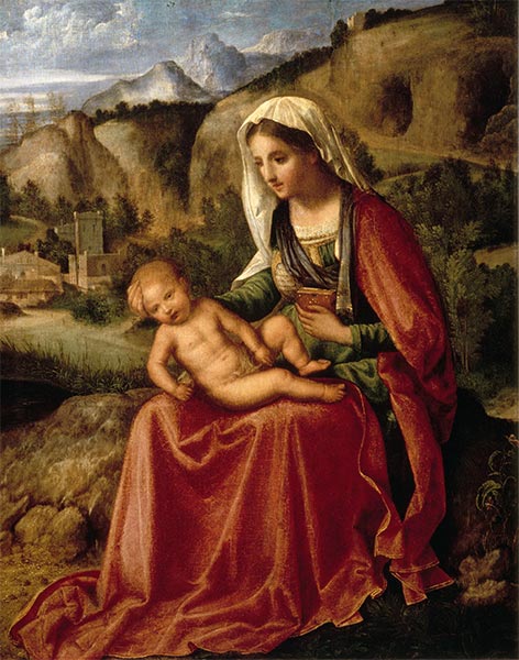 Die Jungfrau und das Kind in Landschaft, c.1503 | Giorgione | Gemälde Reproduktion