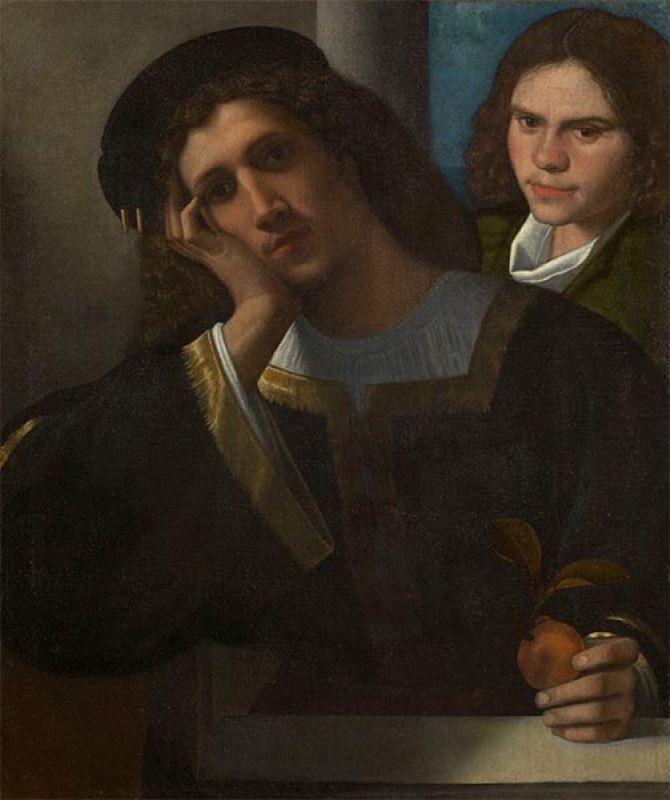 Two Friends, c.1502 by Giorgione | Painting Reproduction