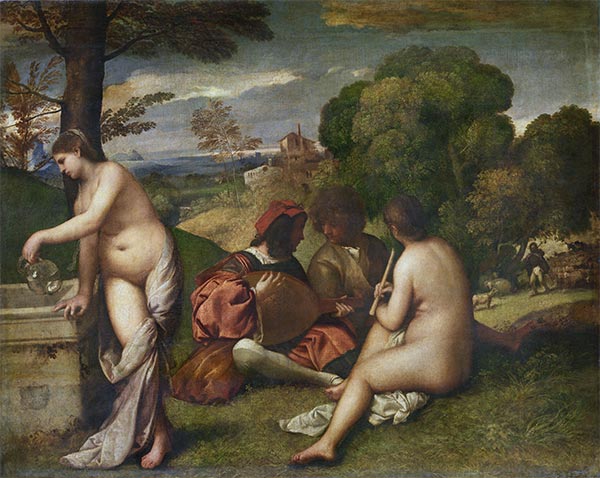 The Pastoral Concert, c.1509 by Giorgione | Painting Reproduction