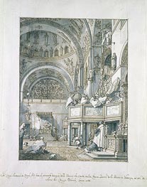 The Choir Singing in St. Mark's Basilica, Venice, 1766 by Canaletto | Painting Reproduction