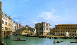 The Rialto Bridge from the North, c.1726/27 by Canaletto | Painting Reproduction