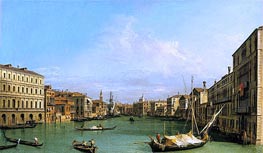 Grand Canal Looking South from Ca' Foscari to the Carita, c.1726/27 by Canaletto | Painting Reproduction