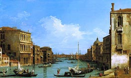 The Grand Canal Looking East from Campo San Vio towards the Bacino, c.1727/28 by Canaletto | Painting Reproduction