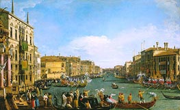 A Regatta on the Grand Canal, c.1733/34 by Canaletto | Painting Reproduction