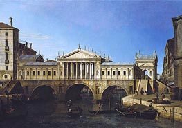 Venice: Caprice View with Palladio's Design for the Rialto, 1744 von Canaletto | Gemälde-Reproduktion