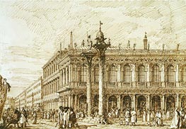 The Libreria and Molo, c.1734 von Canaletto | Gemälde-Reproduktion