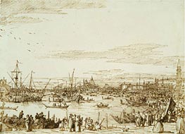 The Bacino Looking West, c.1734 von Canaletto | Gemälde-Reproduktion