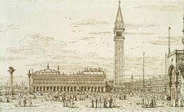 The Libreria, Campanile and Piazzetta from the East | Canaletto | Painting Reproduction