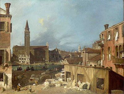 The Stonemason's Yard, c.1725/26 | Canaletto | Painting Reproduction