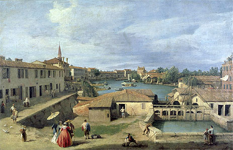 A View of Dolo on the Brenta Canal, c.1727/40 | Canaletto | Gemälde Reproduktion