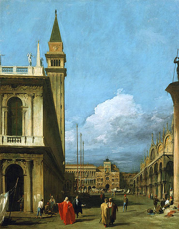 Piazzetta Towards the Torre dell'Orologio, 1730 | Canaletto | Gemälde Reproduktion